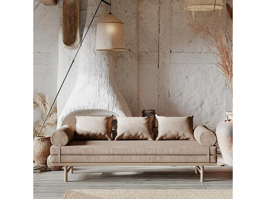 Tagesbett 2,01x0,74x0,7 m Beige Le MAR