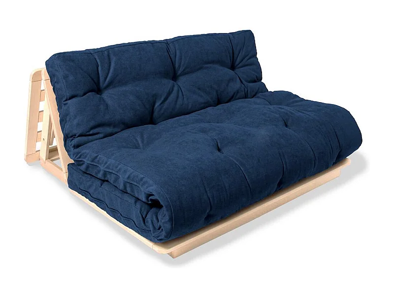 Futon-Sofa 1,4x1,15x0,8 m blau Layti