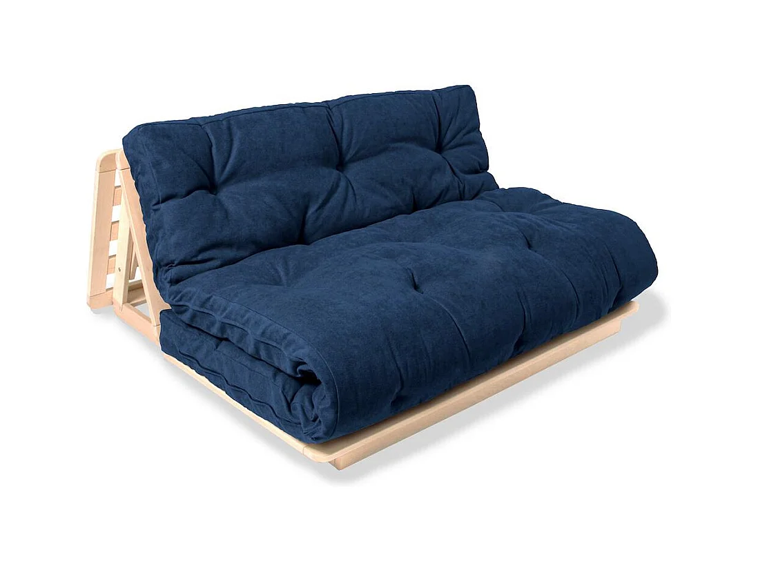 Futon-Sofa 1,4x1,15x0,8 m blau Layti