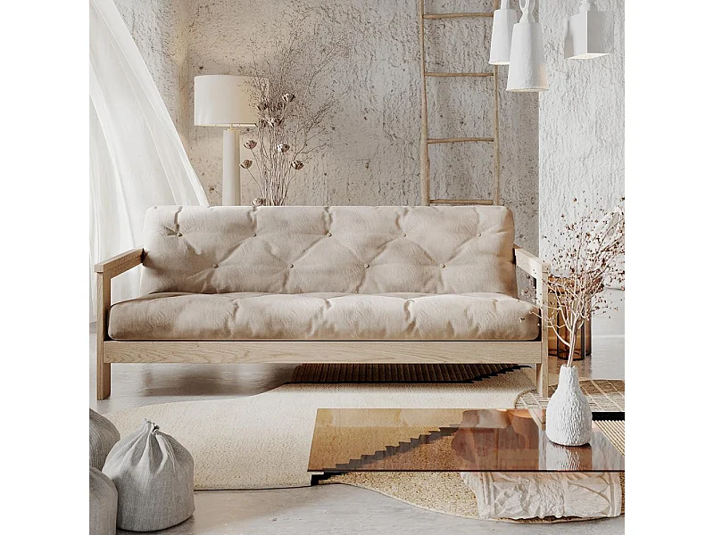 Sofá-cama 2,1x1,05x0,83 m creme México