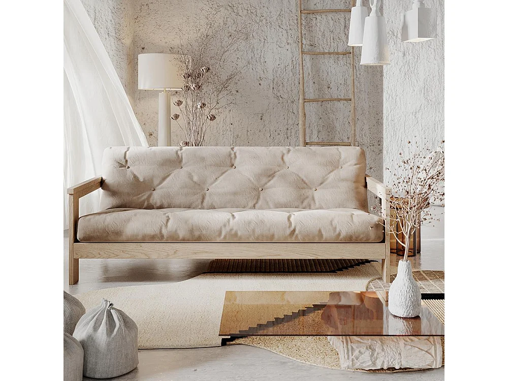 Schlafsofa 2,1x1,05x0,83 m creme Mexiko