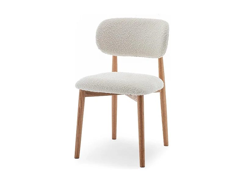 Silla tapizada 48,5x50,5x80 cm blanca Mia