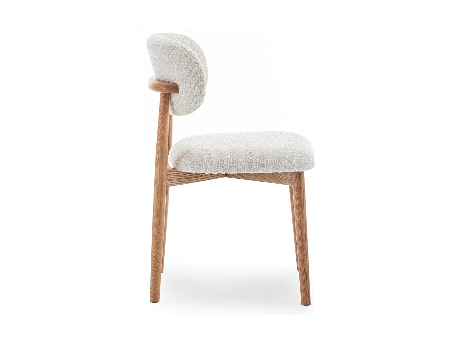 Gestoffeerde stoel 48,5x50,5x80 cm wit Mia