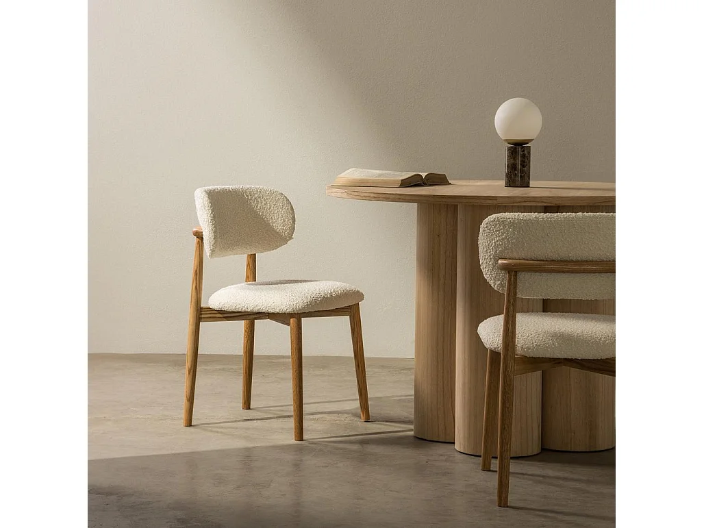 Chaise rembourrée 48,5x50,5x80 cm blanche Mia