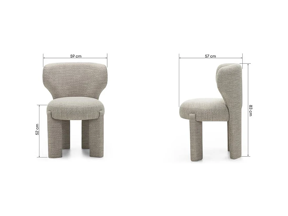 Stoel 59x57x83 cm beige Mali