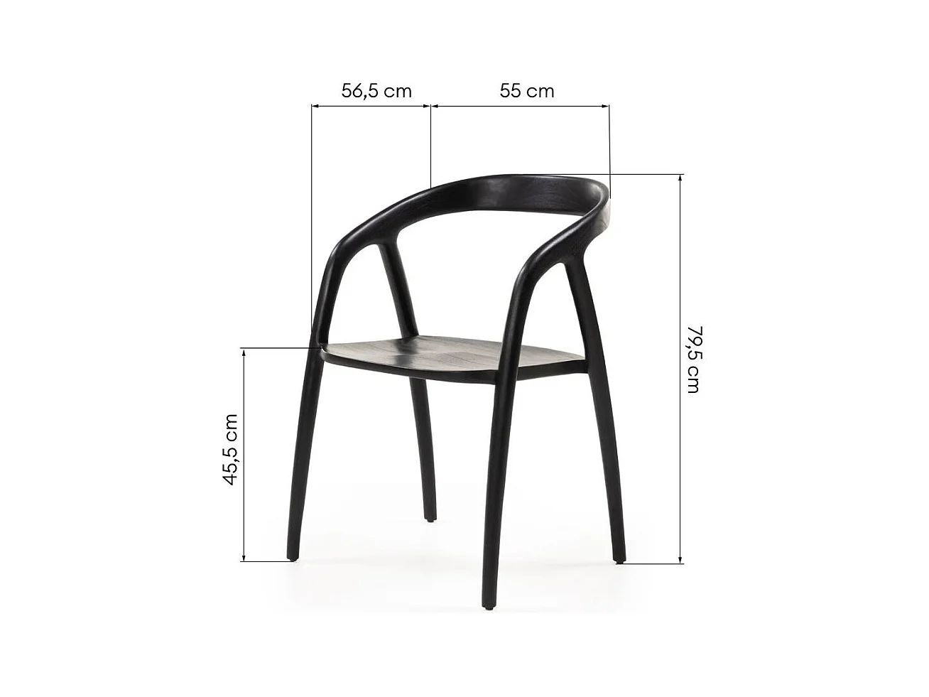 Stuhl 55x56,5x79,5 cm schwarz NIBI OKA