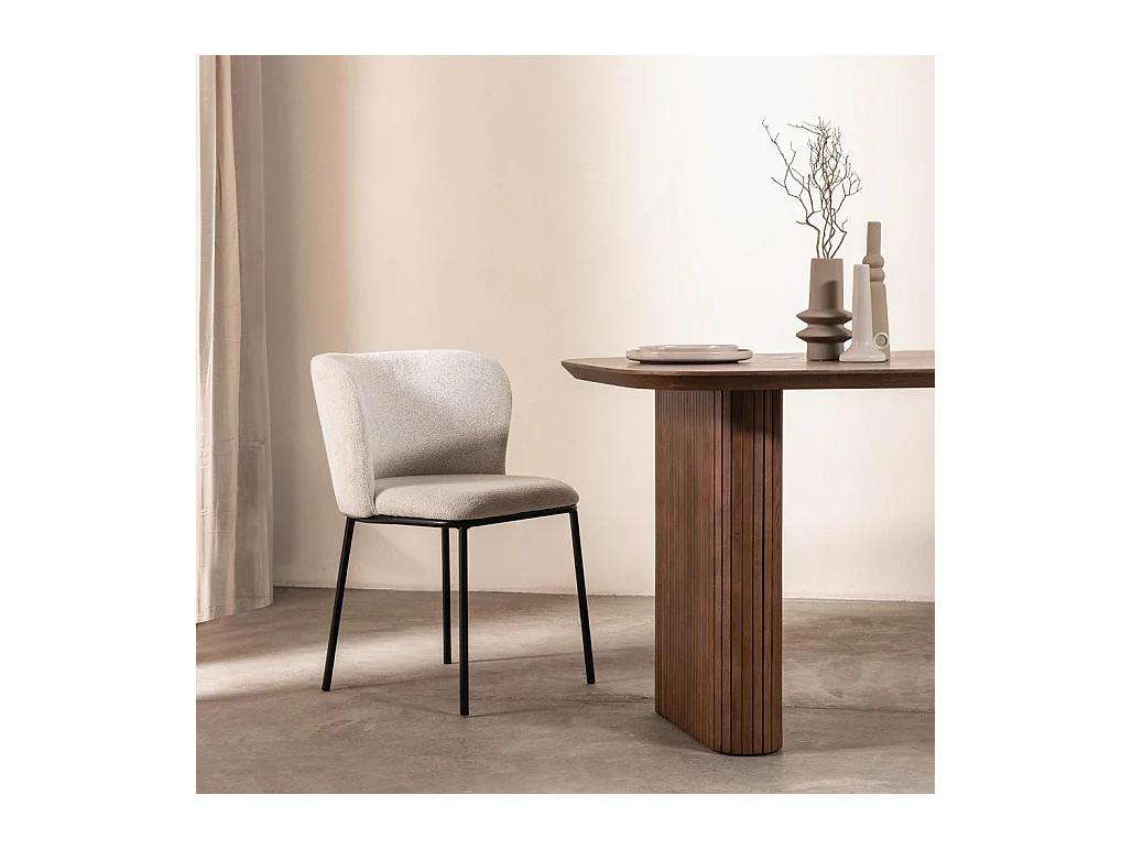 Chaise de salle à manger 55x58x76,5 cm beige NIKA