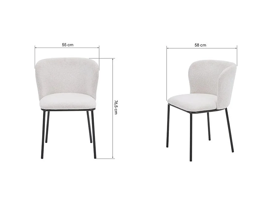 Chaise de salle à manger 55x58x76,5 cm beige NIKA