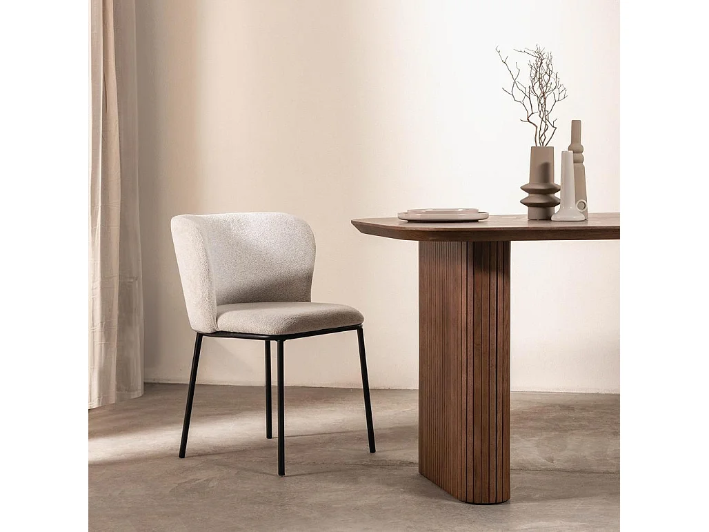 Chaise de salle à manger 55x58x76,5 cm beige NIKA