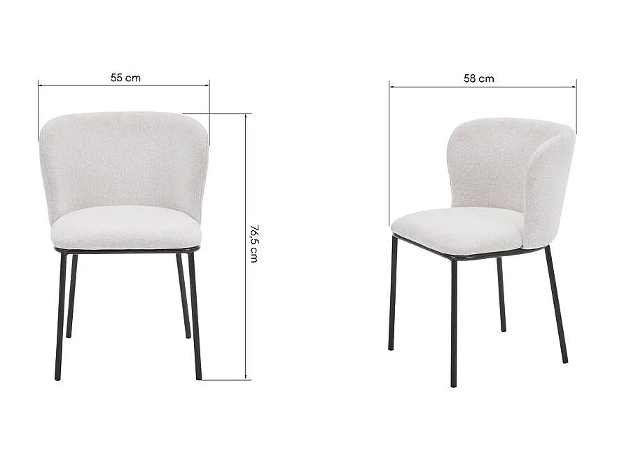 Chaise de salle à manger 55x58x76,5 cm beige NIKA