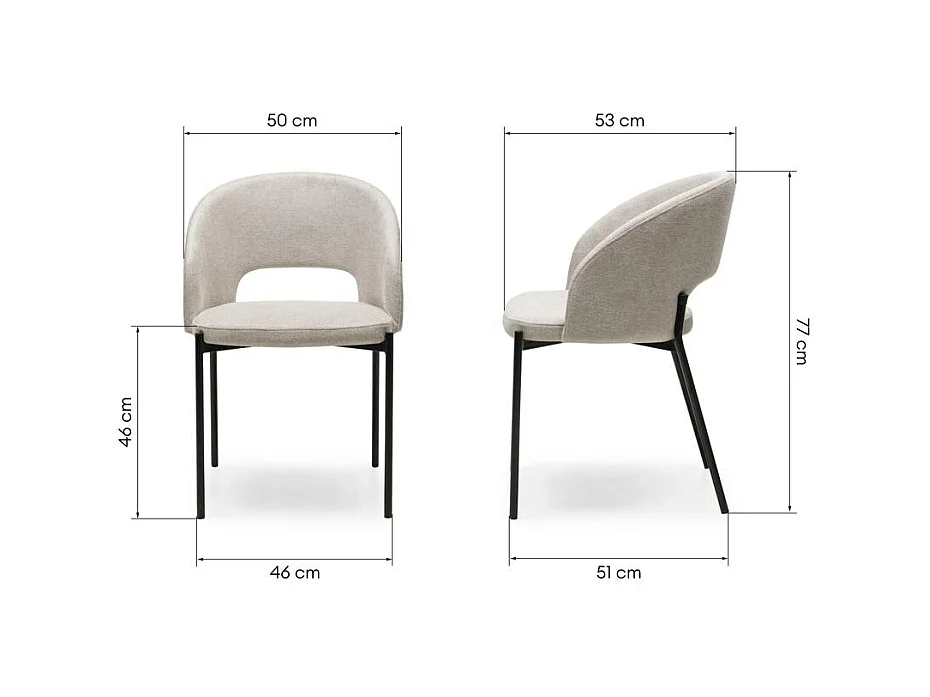 Stoel 50x53x77 cm beige mores