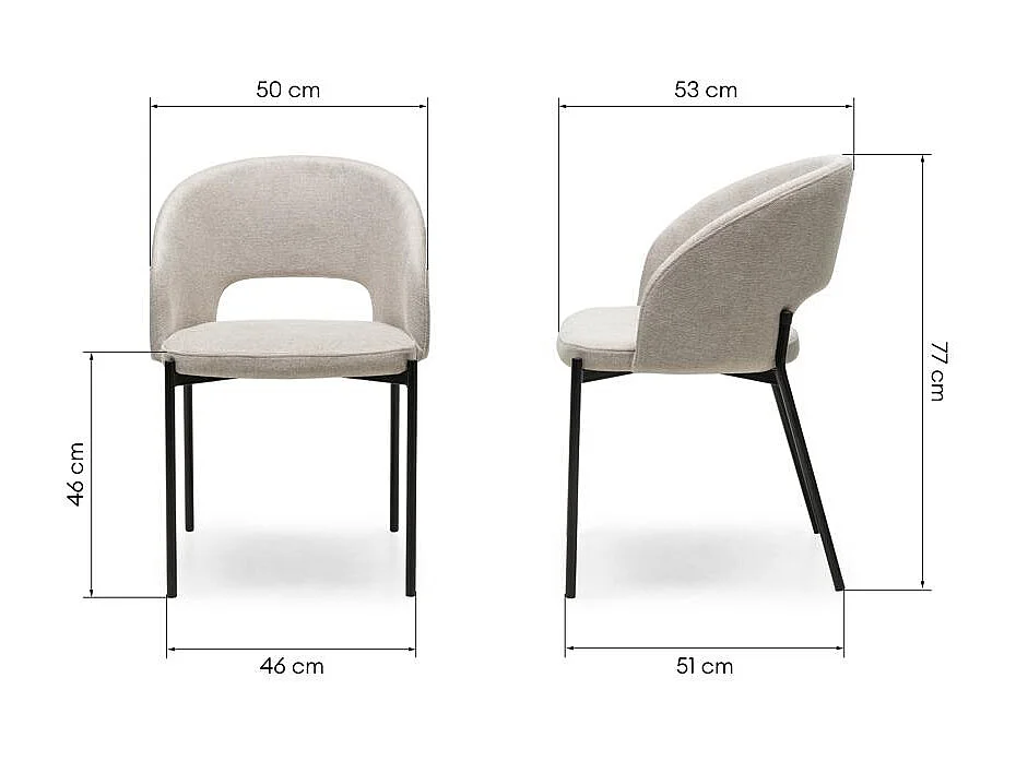 Stuhl 50x53x77 cm beige Mores