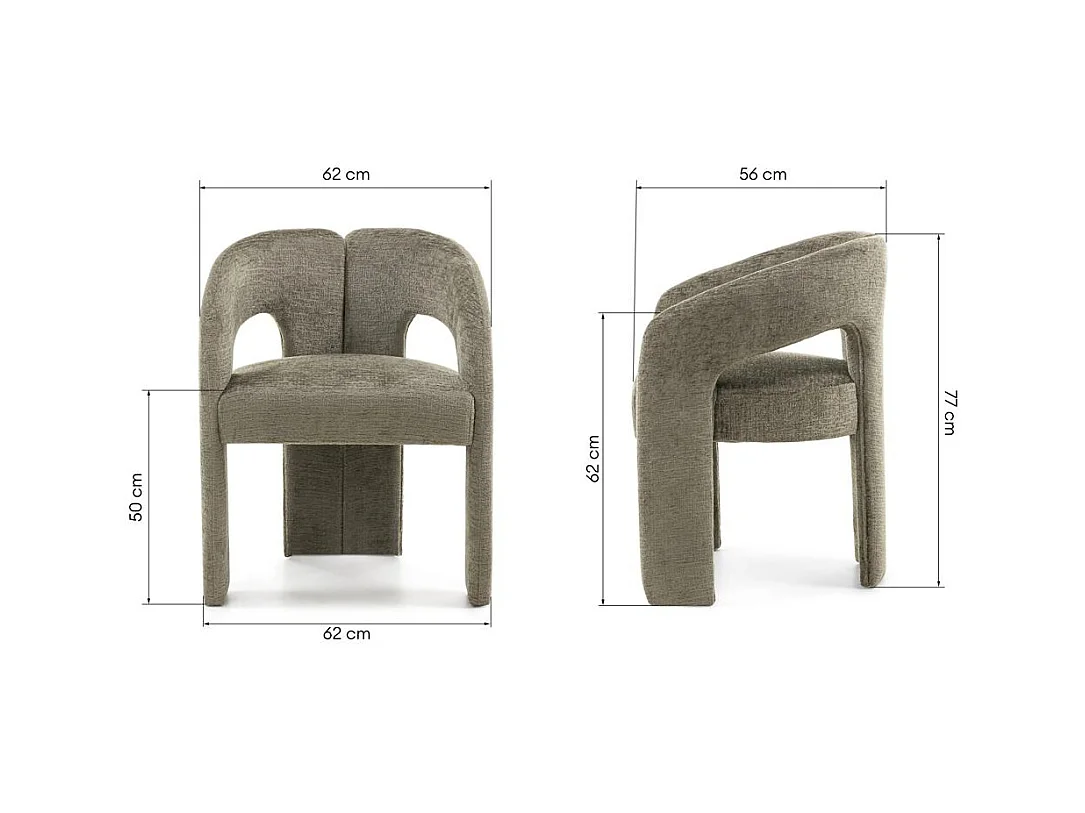 Sedia imbottita 62x56x77 cm verde Joel