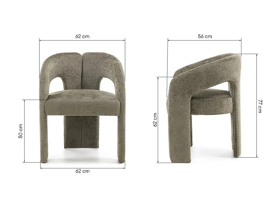 Chaise rembourrée 62x56x77 cm verte Joel