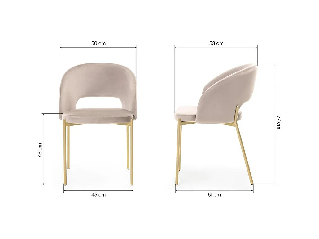 Stoel 77x50x53 cm beige Mores