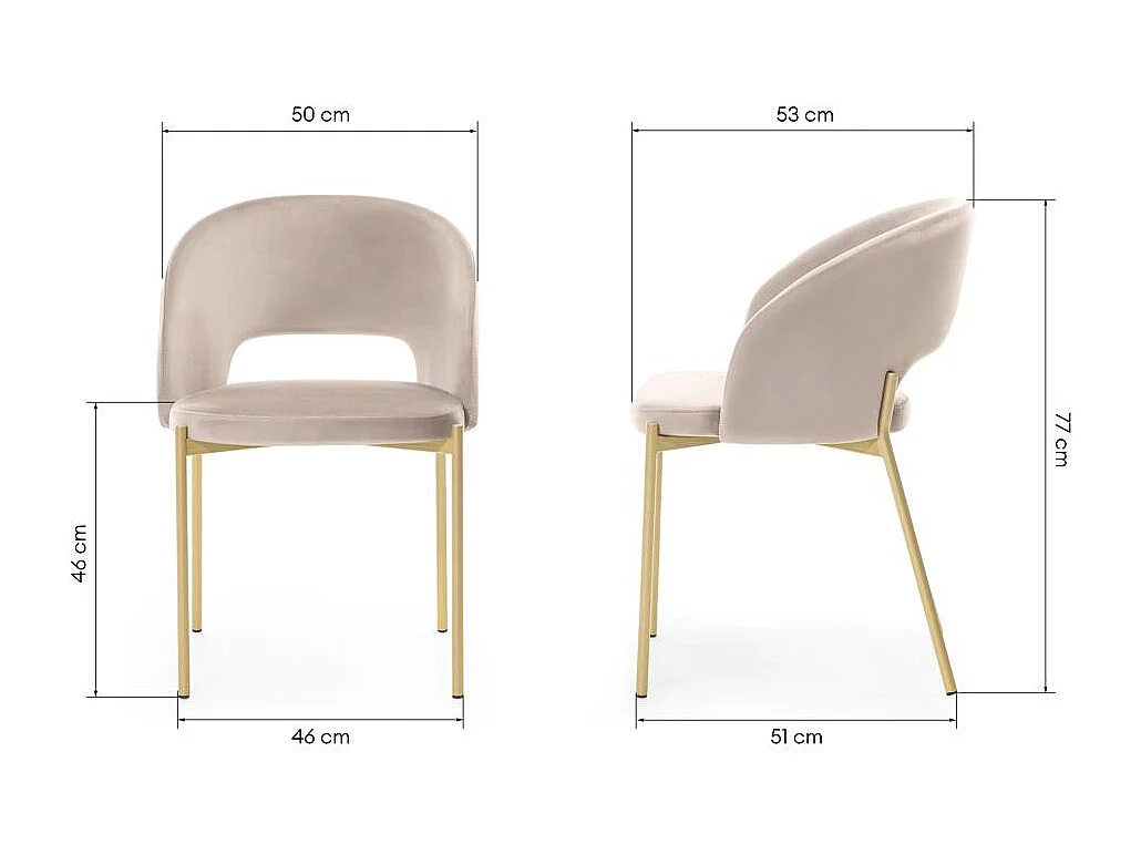 Stoel 77x50x53 cm beige Mores