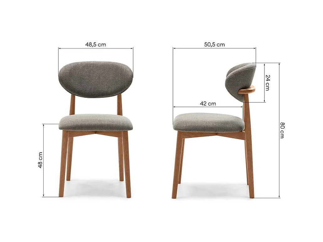 Polsterstuhl 48,5x50,5x80 cm Dunkelgrau Mia