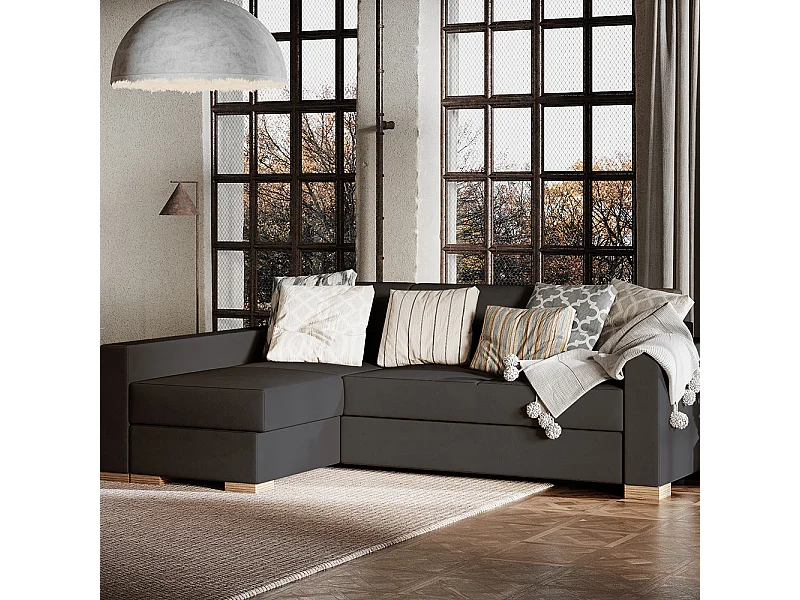 Canapé-lit 95x232x82 cm Gris Stable