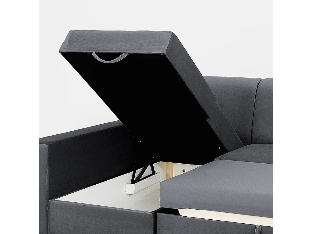 Slaapbank 95x232x82 cm Grijs Stevig