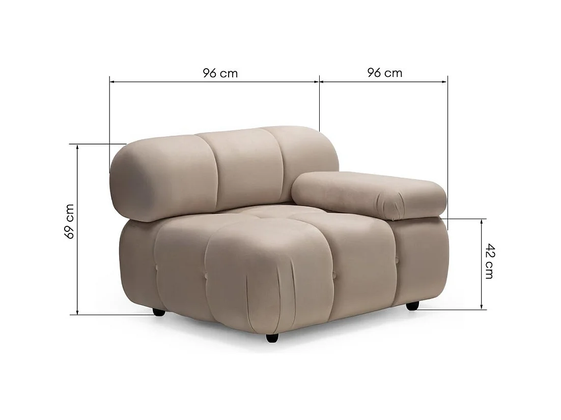 Module droit 69x96x96 cm beige urbanique