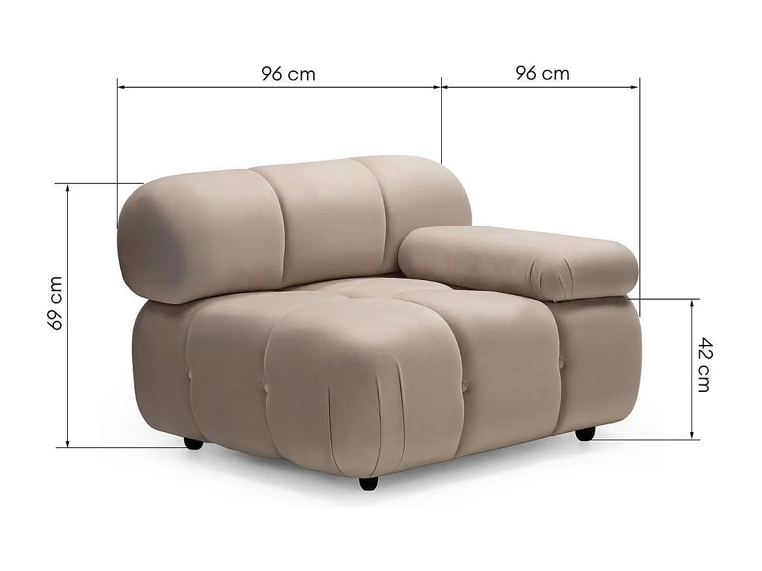 Module droit 69x96x96 cm beige urbanique