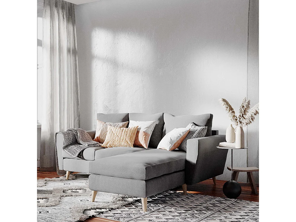 Ecksofa 90x189x86 cm Stahl Lover R