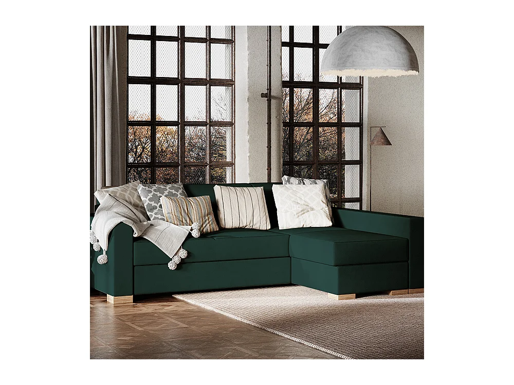 Canapé d'angle convertible 95x232x82 cm avocat Stable R