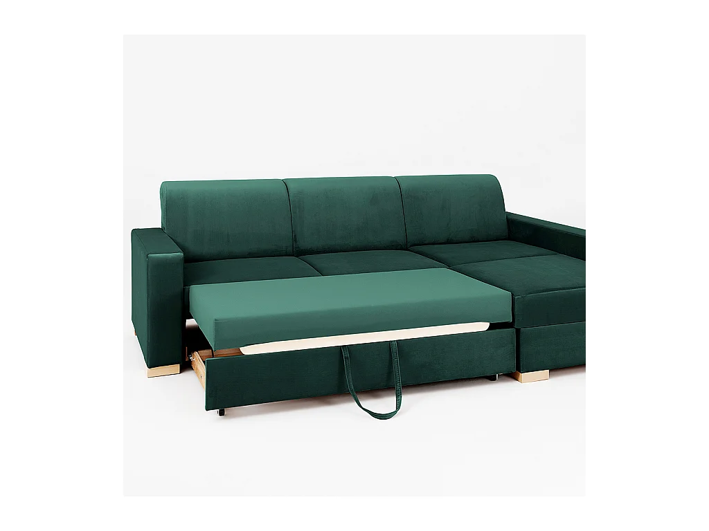 Canapé d'angle convertible 95x232x82 cm avocat Stable R