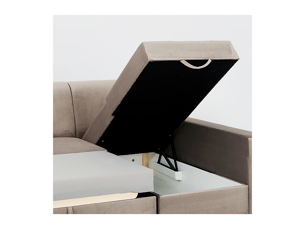 Canapé d'angle convertible 95x232x82 cm beige stable r