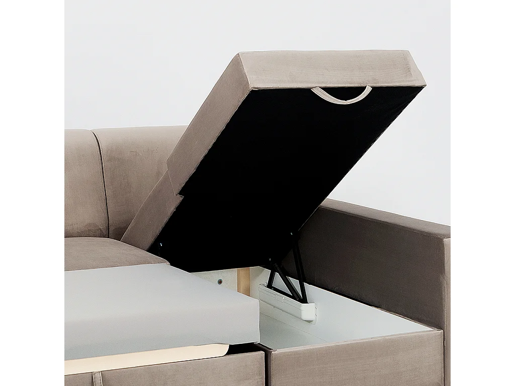 Canapé d'angle convertible 95x232x82 cm beige stable r