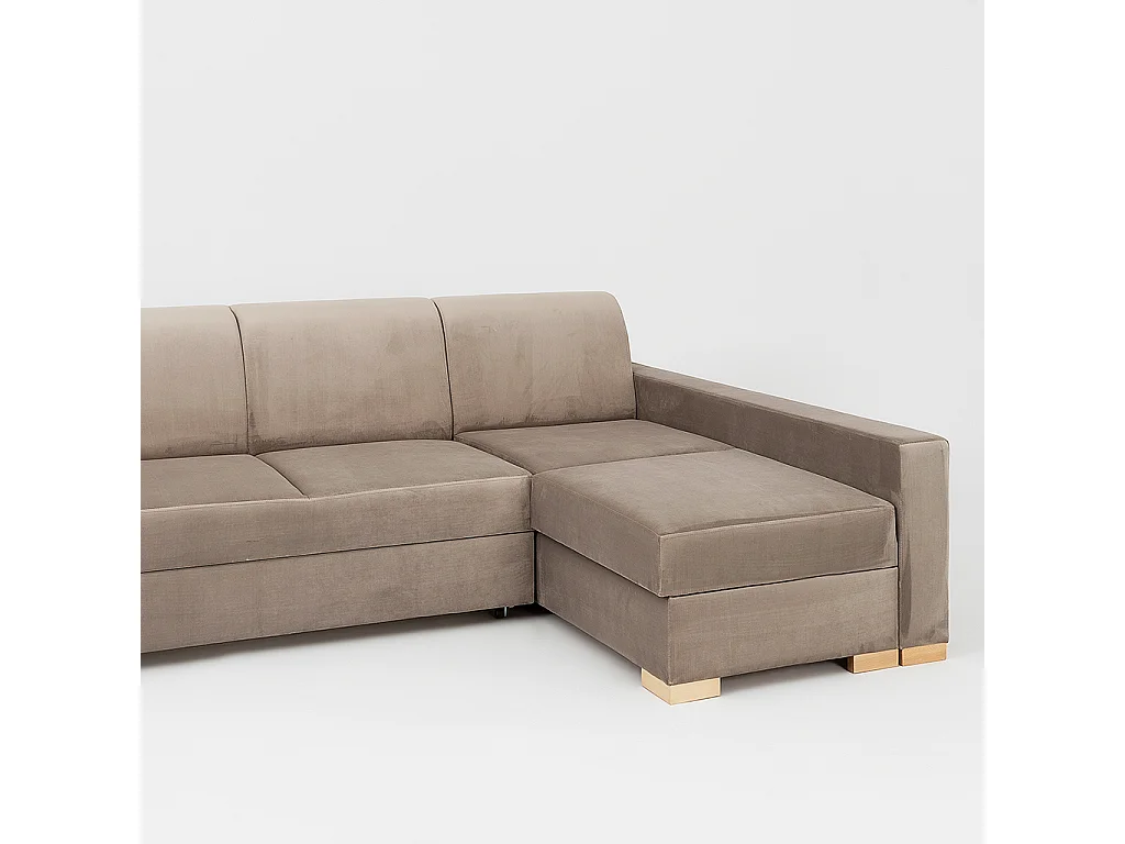 Canapé d'angle convertible 95x232x82 cm beige stable r