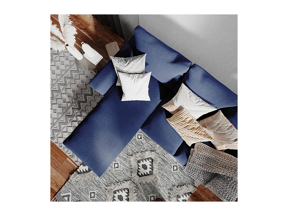 Canapé d'angle 90x189x86 cm Amoureux d'encre L