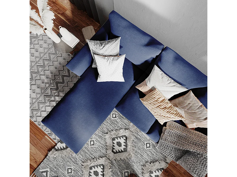 Canapé d'angle 90x189x86 cm Amoureux d'encre L