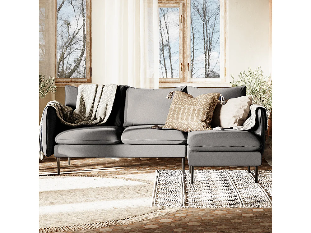 Ecksofa 89x210x90 cm schwarz Posh P