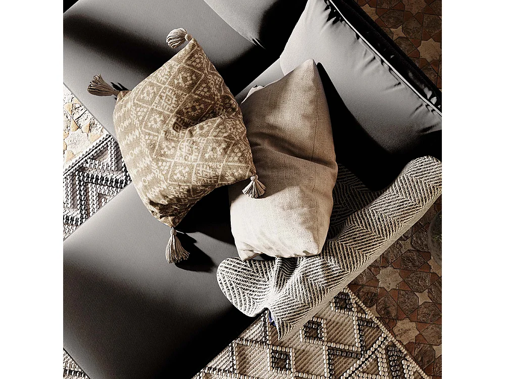 Ecksofa 89x210x90 cm schwarz Posh P