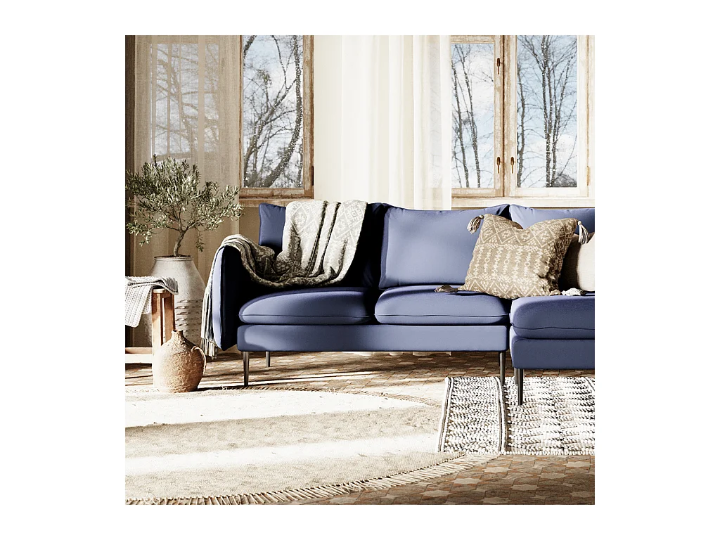 Canapé d'angle 0,89x2,1x0,9 m noir élégant p