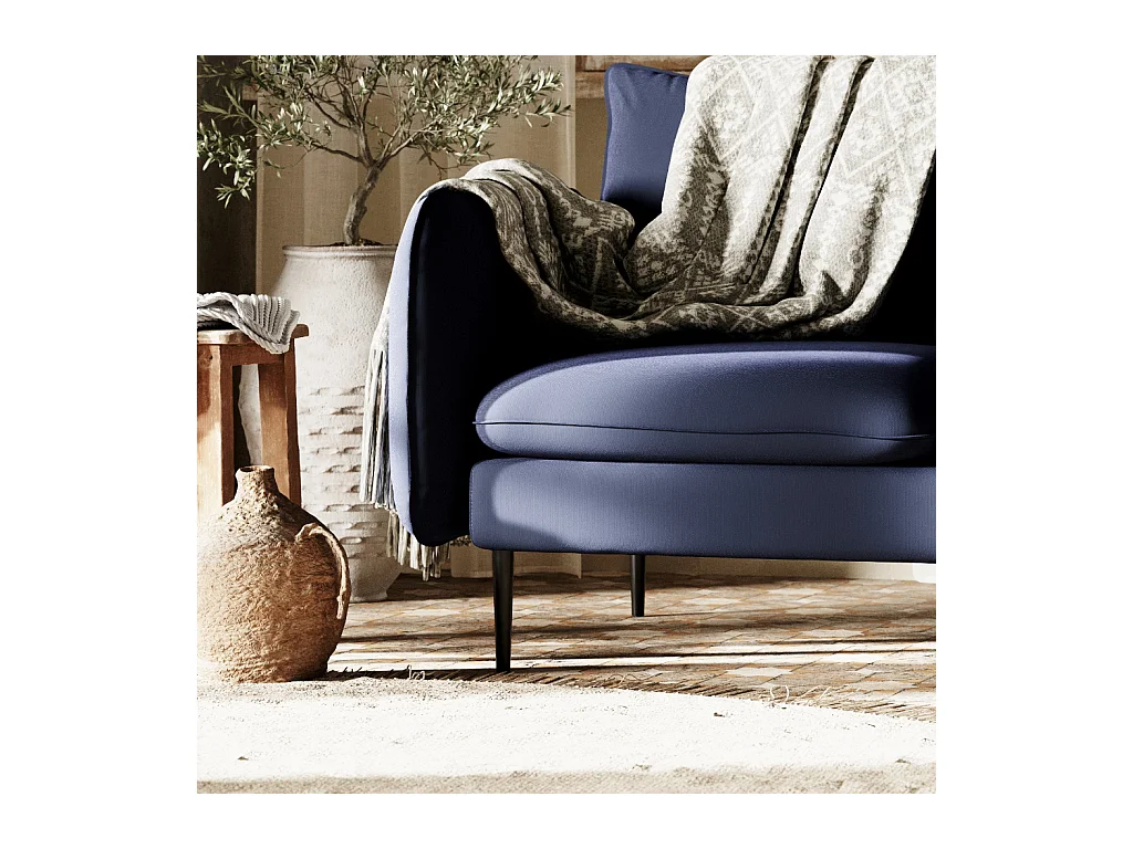 Canapé d'angle 0,89x2,1x0,9 m noir élégant p