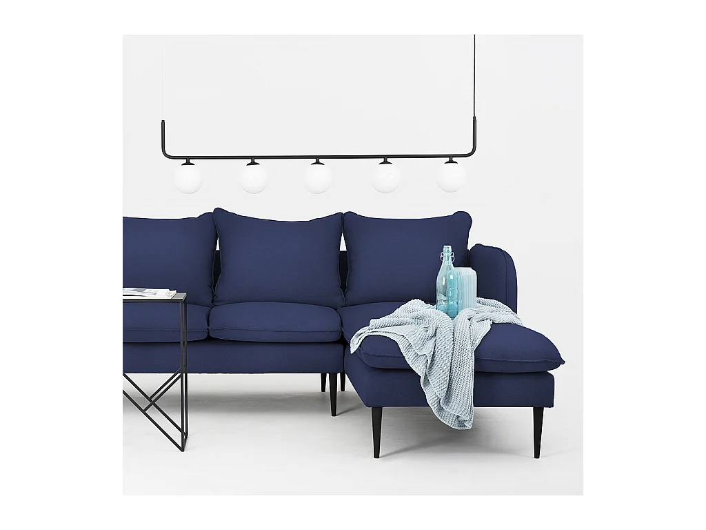 Canapé d'angle 0,89x2,1x0,9 m noir élégant p