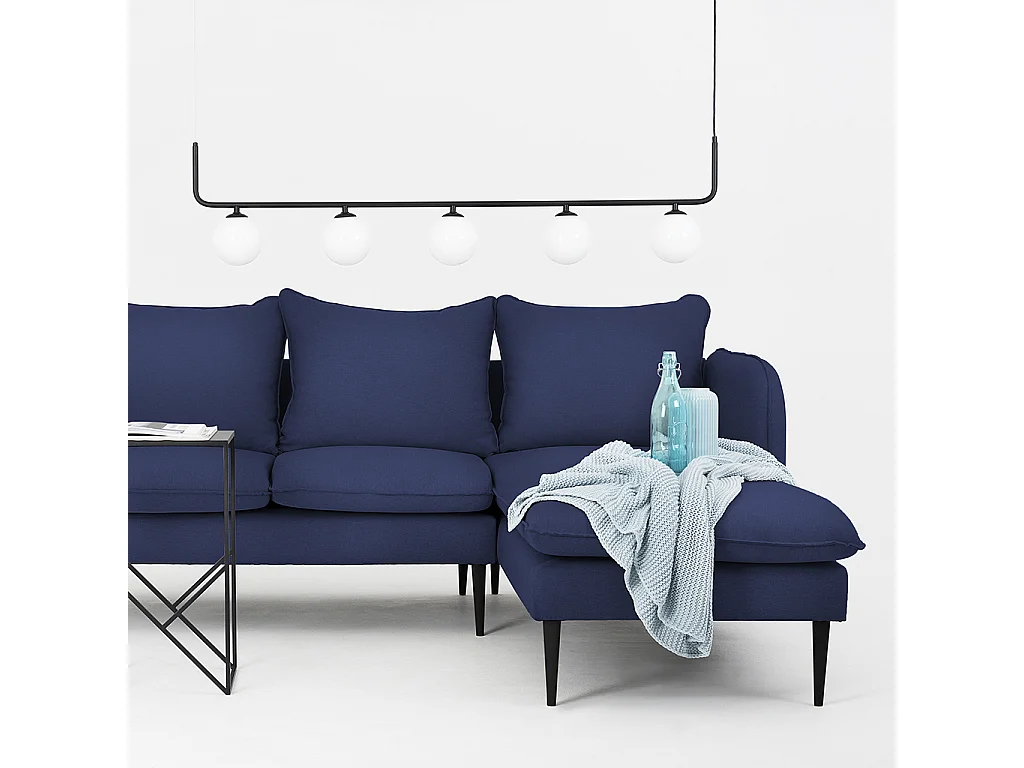 Canapé d'angle 0,89x2,1x0,9 m noir élégant p