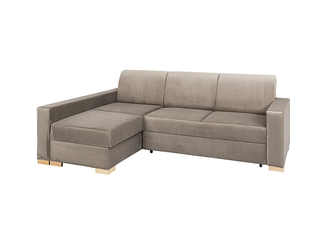 Canapé d'angle convertible 95x232x82 cm beige stable