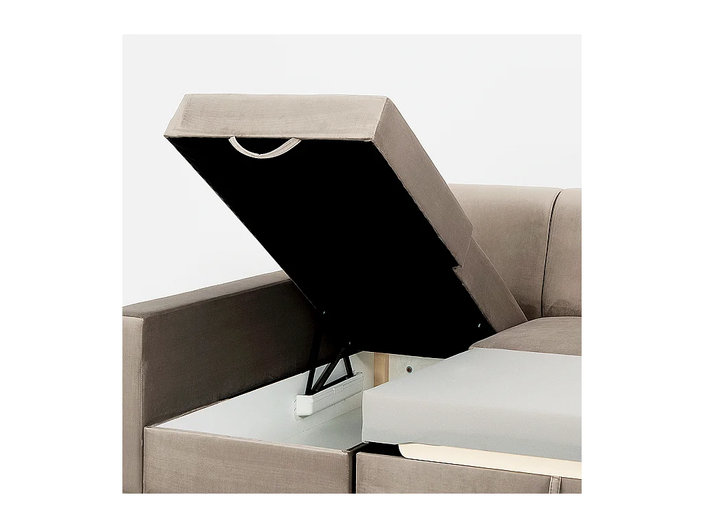 Canapé d'angle convertible 95x232x82 cm beige stable