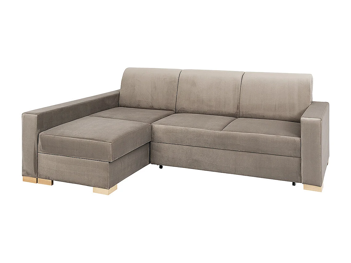 Canapé d'angle convertible 95x232x82 cm beige stable