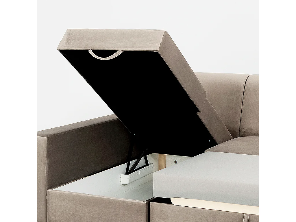 Canapé d'angle convertible 95x232x82 cm beige stable