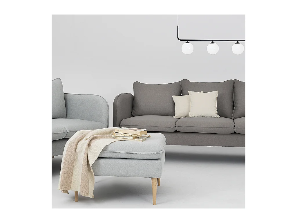 Canapé 89x205x90 cm Acier Bois Posh