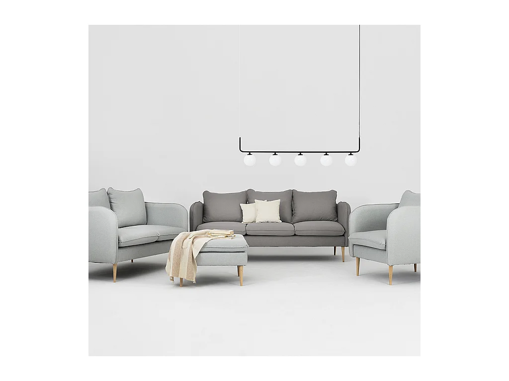 Canapé 89x205x90 cm Acier Bois Posh