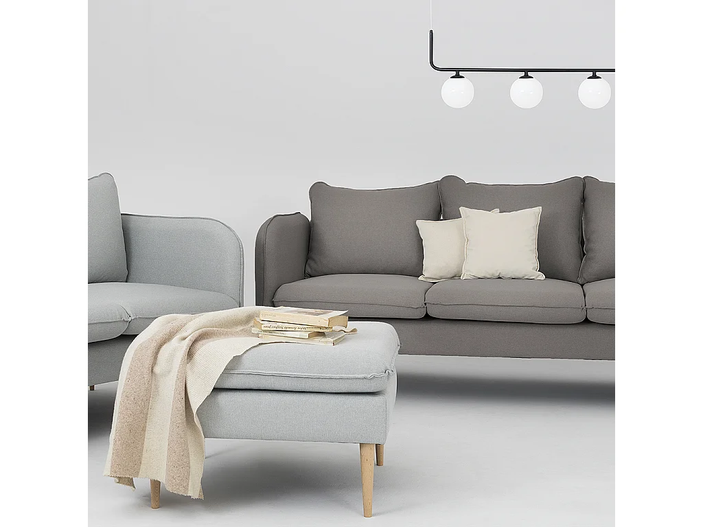 Canapé 89x205x90 cm Acier Bois Posh