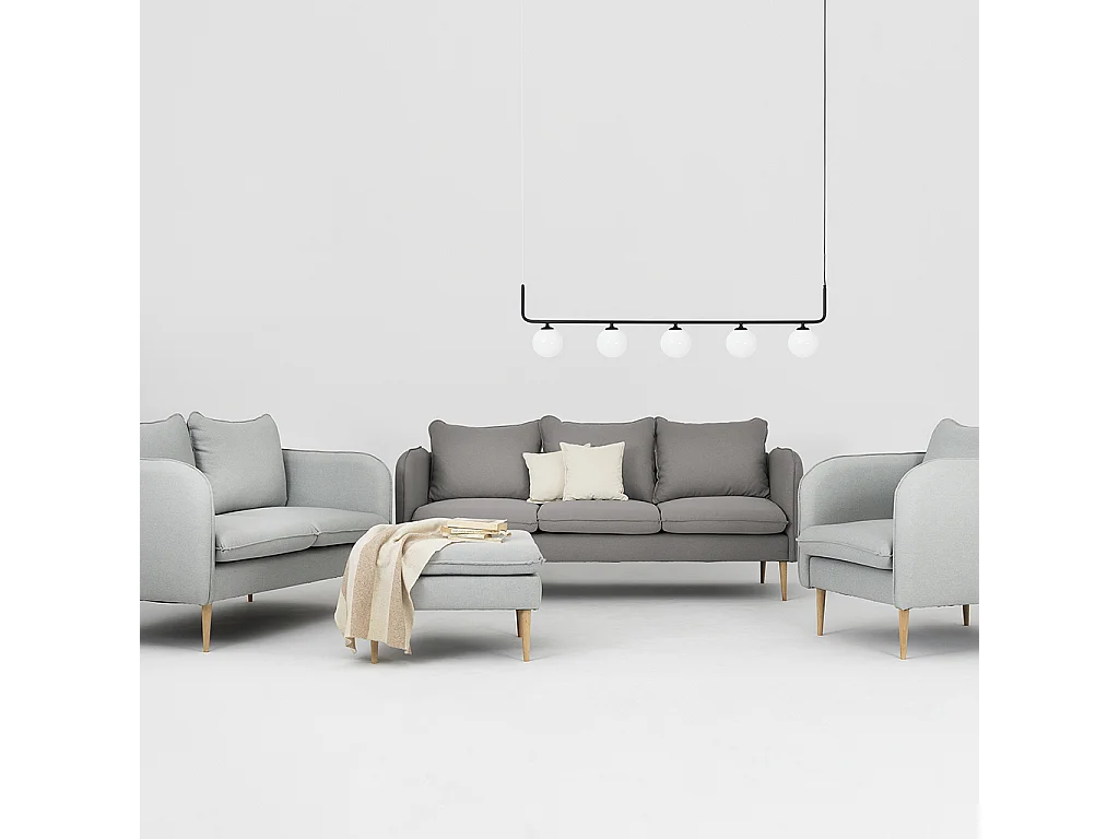 Canapé 89x205x90 cm Acier Bois Posh