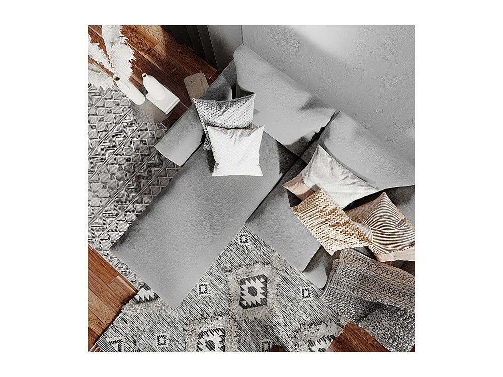 Canapé d'angle 90x189x86 cm acier Lover L