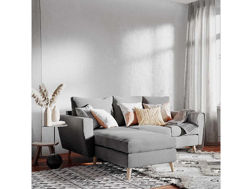 Canapé d'angle 90x189x86 cm acier Lover L