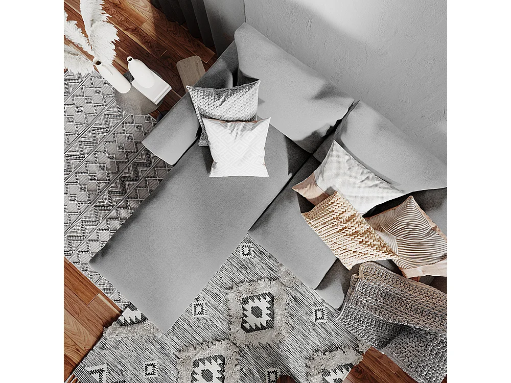 Canapé d'angle 90x189x86 cm acier Lover L